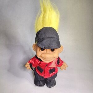 Russ Troll Doll vintage equestrian red outfit Bright Yellow Hair